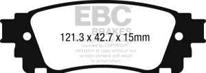 Toyota C-HR Brake Pads - Rear - EBC - Redstuff Ceramic - `17-`27
