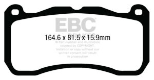 Ford Shelby GT500 Brake Pads - Front - EBC - Redstuff Ceramic Low Dust - `13-`14