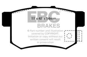 Acura CL Brake Pads - Rear - EBC - Redstuff Ceramic Low Dust - Red - `01-`03 Acura CL Brake Pads - Rear - EBC - Redstuff Ceramic Low Dust - Red - `01-`03
