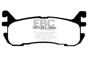 Ford Escort Brake Pads - Rear - EBC - Yellowstuff - `97-`02