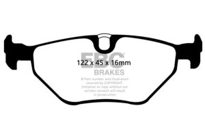 BMW 5 Series Brake Pads - Rear - EBC - Yellowstuff - `01-`03