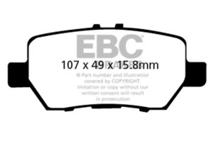 Acura RL Brake Pads - Rear - EBC - Yellowstuff - `05-`08