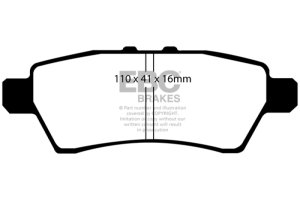 Nissan Pathfinder Brake Pads - Rear - EBC - Yellowstuff - `05-`12 Nissan Pathfinder Brake Pads - Rear - EBC - Yellowstuff - `05-`12