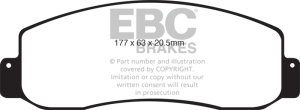 Ford F250 Brake Pads - Front - EBC - Yellowstuff - `05-`07