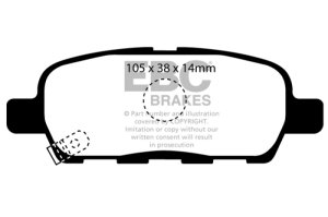 Infiniti EX35 Brake Pads - Rear - EBC - Yellowstuff - `08-`13