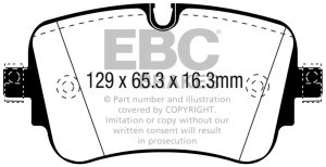 Audi Q7 Brake Pads - Rear - EBC - Yellowstuff - `16-`18