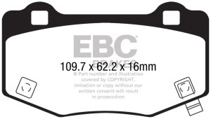 Ford Mustang Brake Pads - Rear - EBC - Yellowstuff - `15-`17