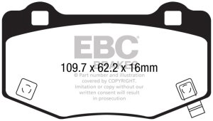 Ford Mustang Brake Pads - Rear - EBC - Yellowstuff - `15-`17