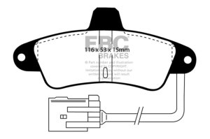 Ford Contour Brake Pads - Rear - EBC - Yellowstuff - `95-`00