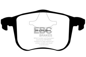 Saab 9-3 Brake Pads - Front - EBC - Bluestuff NDX - `06-`11