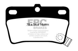 Toyota RAV4 Brake Pads - Rear - EBC - Greenstuff 6000 Series - `03-`05