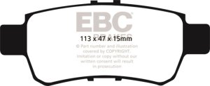 Honda Odyssey Brake Pads - Rear - EBC - Greenstuff - `05-`10