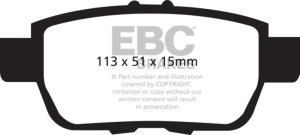 Honda Ridgeline Brake Pads - Rear - EBC - Greenstuff 6000 Series - `05-`14