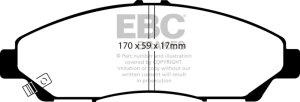 Acura MDX Brake Pads - Front - EBC - Greenstuff 6000 Series - `07-`13