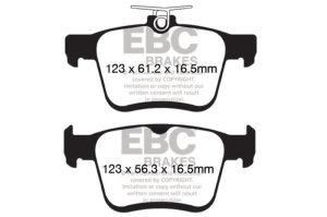 Volkswagen Atlas Brake Pads - Rear - EBC - Greenstuff - `17-`27