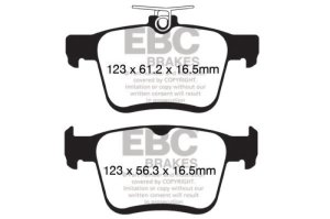 Volkswagen Atlas Brake Pads - Rear - EBC - Greenstuff - `17-`27