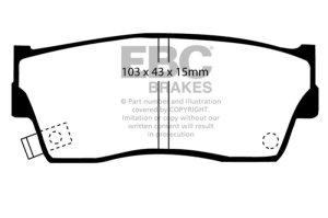 Chevrolet Tracker Brake Pads - Front - EBC - 6000 Series Greenstuff - `98-`00