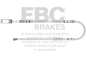 BMW 135i Brake Wear Lead Sensor Kit - Front - EBC - Vented, 5 Bolt Holes, 338mm Dia, 73mm Height, 26mm Thick, 79mm Center Hole Dia - `11-`12
