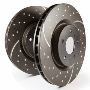 Ford F450 Brake Rotors (2) - Rear - EBC - GD Sport Slotted - Black - `13-`16