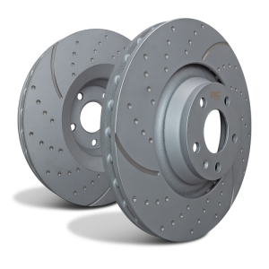 Toyota RAV 4 Prime Brake Rotors (2) - Rear - EBC - 3GD Series Sport Slotted Rotor - Black/Gold - `21-`27