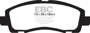 Acura TL Brake Pads - Front - EBC - Ultimax2 - Black - `09-`14