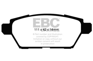 Ford Fusion Brake Pads - Rear - EBC - Ultimax2 - Black - `06-`09