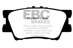 Lexus ES300h Brake Pads - Rear - EBC - Ultimax2 - `13-`27 Lexus ES300h Brake Pads - Rear - EBC - Ultimax2 - `13-`27
