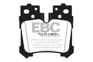 Toyota Mirai Brake Pads - Rear - EBC - Ultimax2 - Black - `21-`27