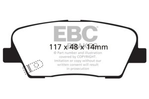 Hyundai Entourage Brake Pads - Rear - EBC - Ultimax2 - Black - `06-`09