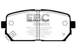 Kia Rondo Brake Pads - Rear - EBC - Ultimax2 - Black - `07-`10 Kia Rondo Brake Pads - Rear - EBC - Ultimax2 - Black - `07-`10