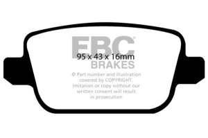 Land Rover LR2 Brake Pads - Rear - EBC - Ultimax2 - Black - `07-`12