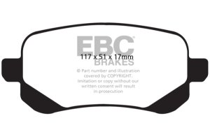 Chrysler Town & Country Brake Pads - Rear - EBC - Ultimax2 - Black - `08-`11