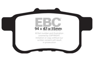 Acura TSX Brake Pads - Rear - EBC - Ultimax2 - Black - `09-`14