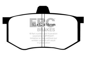 Mitsubishi Evolution Brake Pads - Rear - EBC - Ultimax2 - `08-`16