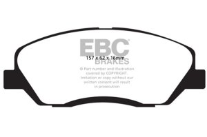 Hyundai Santa Fe Brake Pads - Front - EBC - Ultimax2 - Black - `17-`18