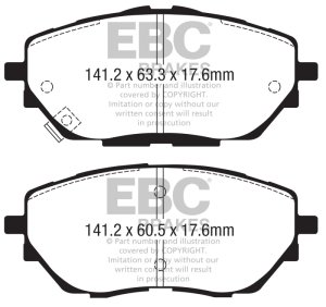 Toyota C-HR Brake Pads - Front - EBC - Ultimax - `17-`27