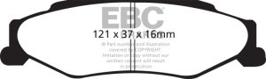 Cadillac XLR Brake Pads - Rear - EBC - Ultimax2 - `03-`04