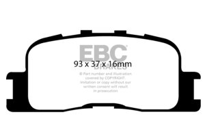 Lexus ES300 Brake Pads - Rear - EBC - Ultimax2 - Black - `02-`03