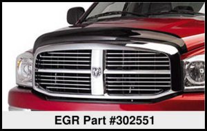 Dodge Ram Hood Shield - EGR - Superguard - Dark Smoke - `02-`09