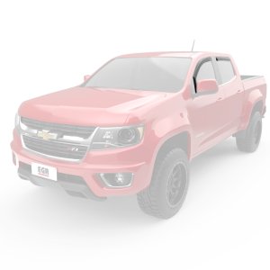 GMC Canyon Wind Deflectors - Front + Rear - EGR - In-Channel - Matte Black - `15-`22