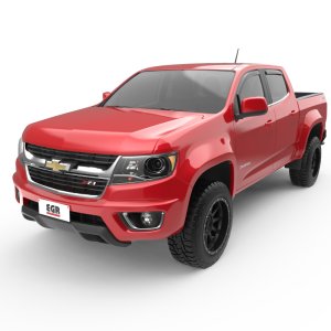GMC Canyon Wind Deflectors - Front + Rear - EGR - In-Channel - Matte Black - `15-`22