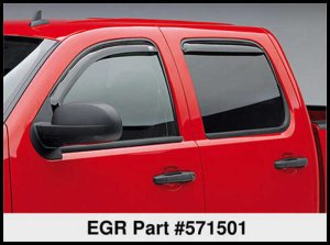 GMC 3500HD Window Visors - Front + Rear - EGR - In-Channel - Dark Smoke - `07-`14