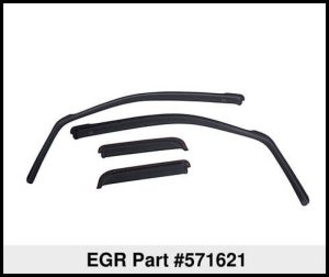 GMC Sierra Window Visors - Front + Rear - EGR - In-Channel Style - Dark Smoke - `99-`07