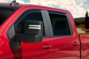 GMC HD Crew Cab Wind Deflectors - Front + Rear - EGR - In-Channel - Dark Smoke - `19-`25