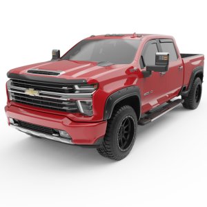 GMC HD Xtd Cab Wind Deflectors - Front + Rear - EGR - In-Channel - Matte Black - `19-`25