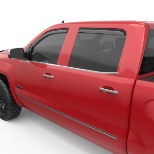 GMC 2500HD Wind Deflectors - Front + Rear - EGR - In-Channel - Dark Smoke - `15-`19