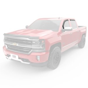 GMC 2500HD Window Visors (4) - Front + Rear - EGR - In-Channel Style - Dark Smoke - `15-`19