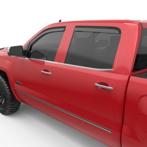 GMC 3500HD Wind Deflectors Set - Front + Rear - EGR - In-Channel - Matte Black - `15-`19