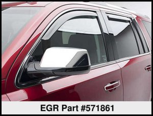 Chevrolet Tahoe Window Visors - Front + Rear - EGR - In-Channel - Dark Smoke - `15-`20