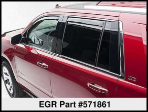 Chevrolet Tahoe Window Visors - Front + Rear - EGR - In-Channel - Dark Smoke - `15-`20